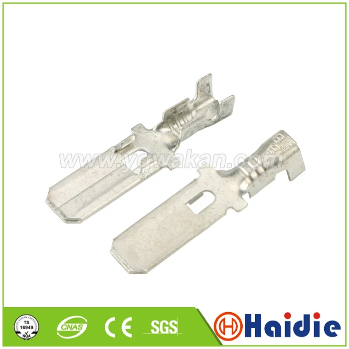 50pcs terminal auto wiring terminals contacts crimp pin loose Tin-plated replacement terminals DJ6118-6.3B