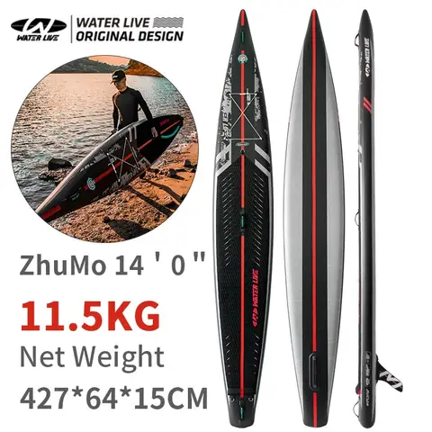 WATERLIVE ZHUMO 14' Surfboard Aquatic Sports Racing Fast Taxiing Professional Standing Paddle SUP Board Efficient Water Breaking