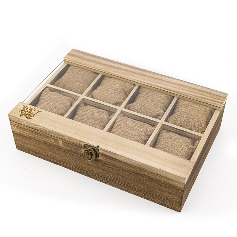 BOBO BIRD Wood Wrist Watch Display Box Organizer Storage Box Watches Holder Jewelry Display Case with Pillows NO Watches Custom