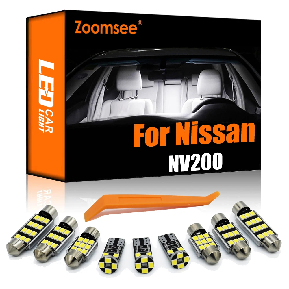 

Zoomsee 9Pcs Interior LED For Nissan NV200 2010-2016 2017 2018 2019 2020 2021 Canbus Car Bulb Map Dome Trunk Light Kit No Error