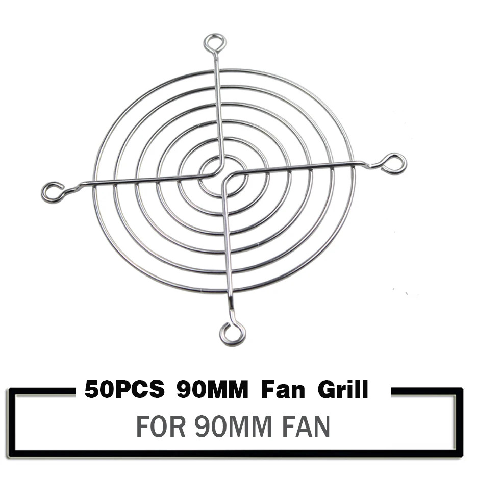 50 Piecces 90mm PC DC Fan 90mm 9cm Silver Tone CPU Grill Protector Metal Finger Guard