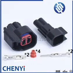 2 Set 2 Pin EV6 to EV1 car auto waterproof male or female fuel Injector Nozzle connector Plug Methanol Socket for Ford Chevrolet