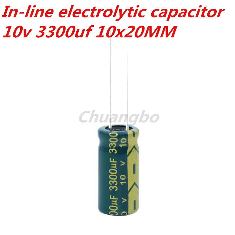 10pcs 10V3300UF 10*20 3300UF 10V Low ESR/Impedance high frequency aluminum electrolytic capacitor size 20%