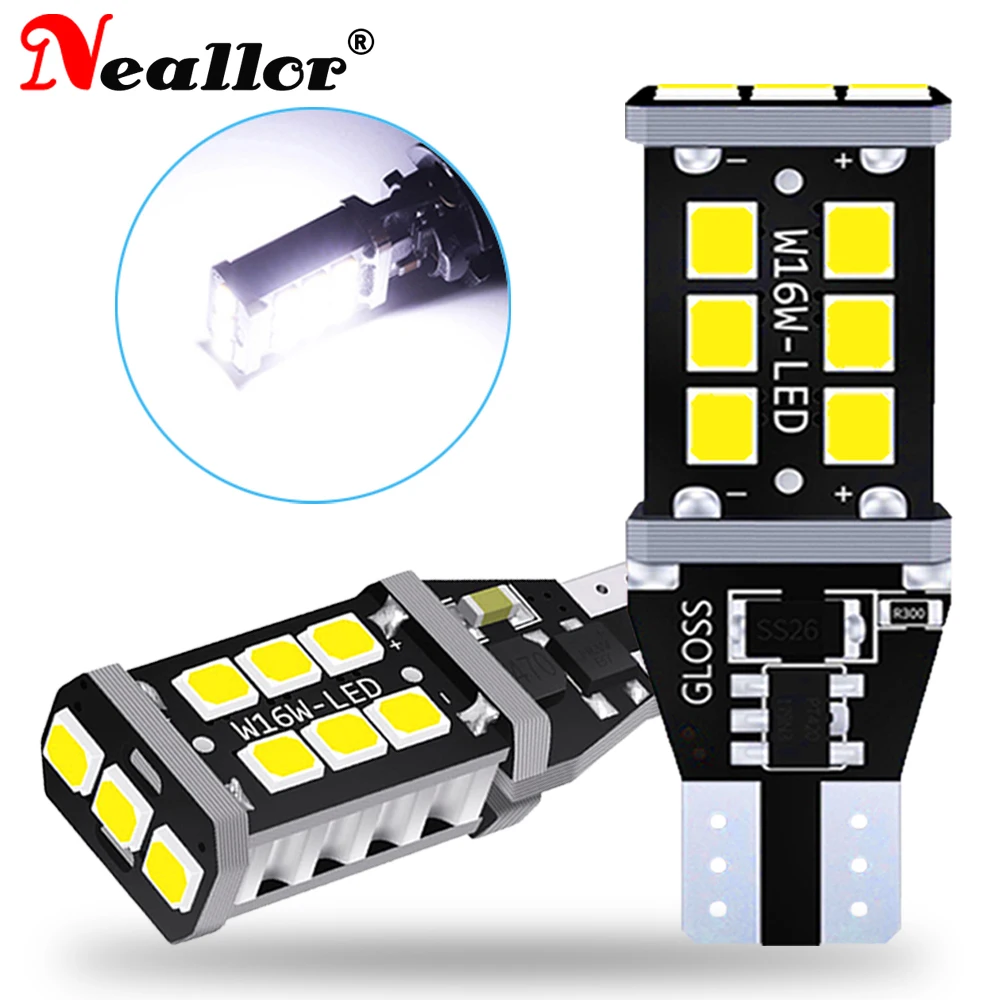 2PCS T15 W16W T16 LED Canbus 오류 전구 2835SMD 백업 역방향 빛 921 912 전구 자동차 반전 램프 크 세 논 6000K 화이트 다이오드
