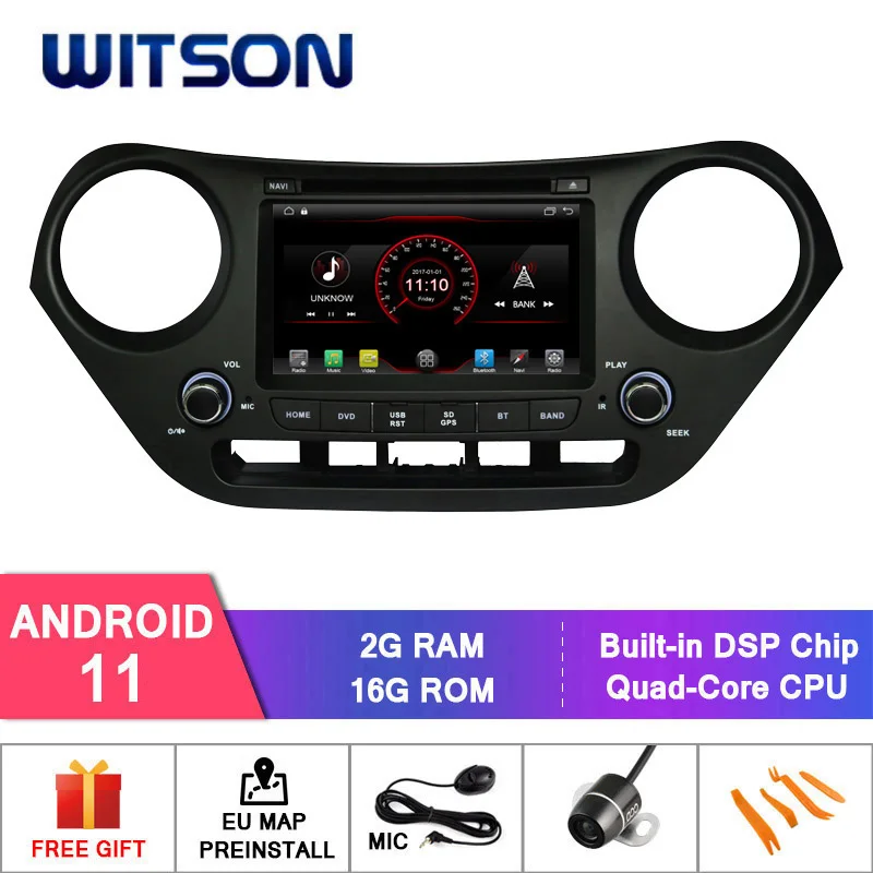 

WITSON Android 11 AUTO CAR RADIO FOR HYUNDAI I10 2016 CAR STEREO NAVIGATION HEAD UNIT MULTIMEDIA TPMS OBD built in carplay