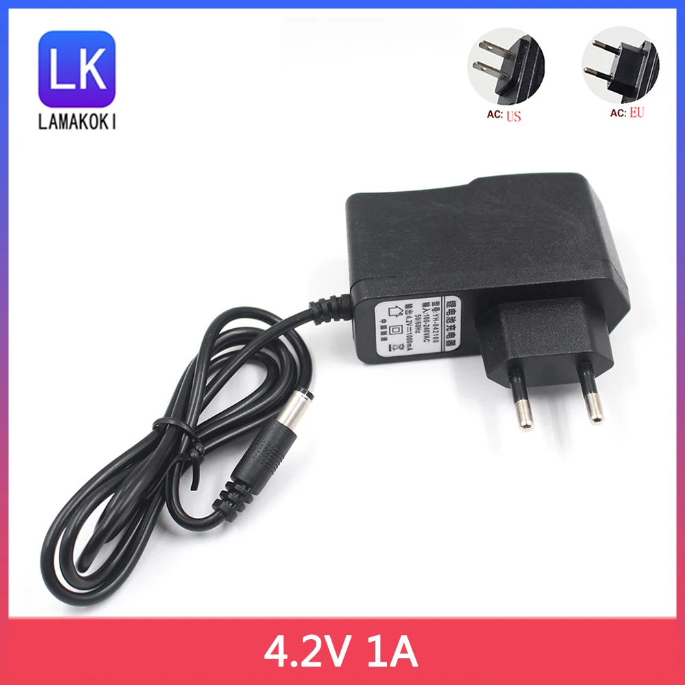 Smart Charger 4.2V 1A Li-ion Li-po Battery ,for Headlamp,T6/P7 LED Bicycle, HeadLight ,power supply 5.5/2.1mm