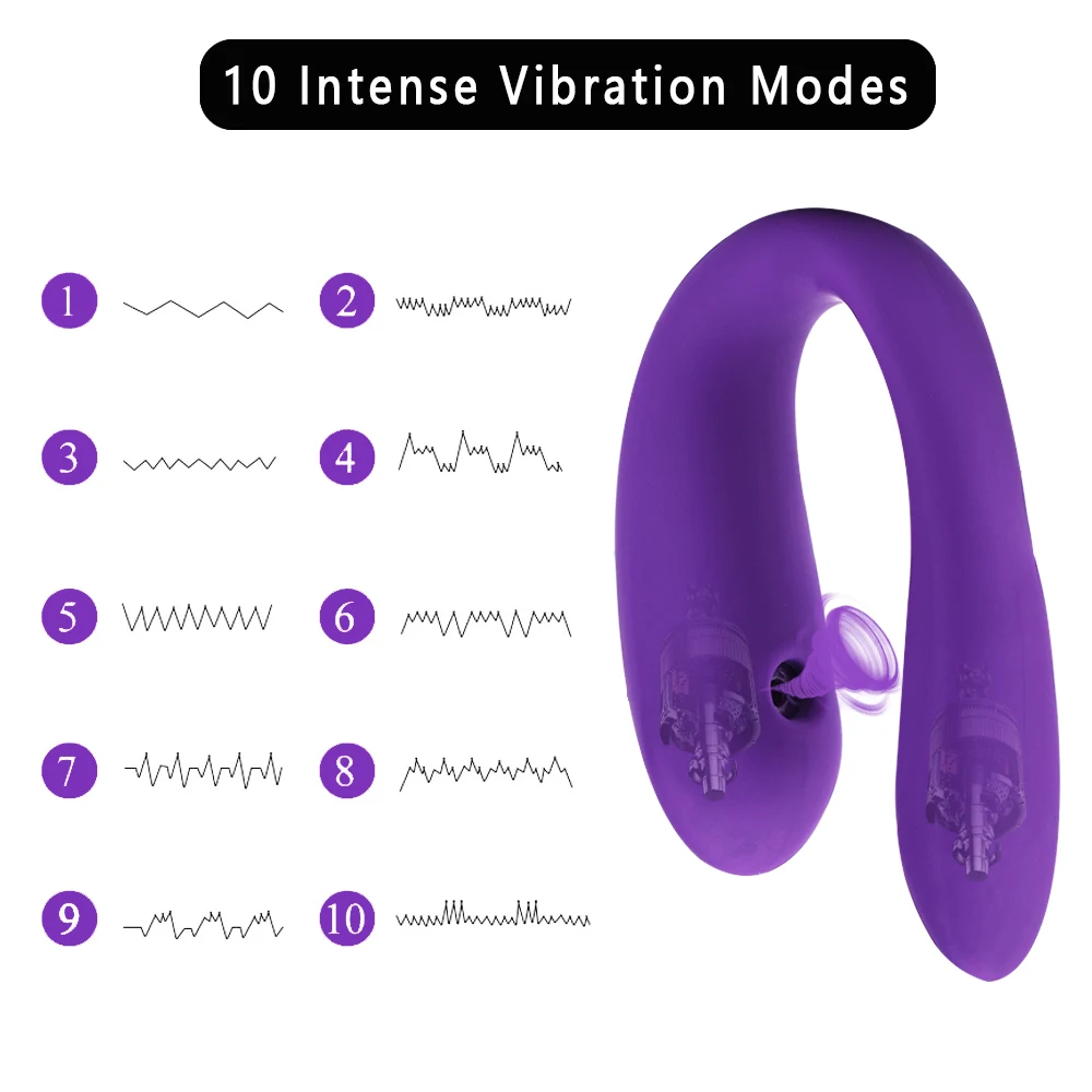 Sucking Dildo Vibrator 10 Intense Modes Sex Toys for Women G Spot Clitoris Stimulator with Remote Control U Shape Adult Sexo