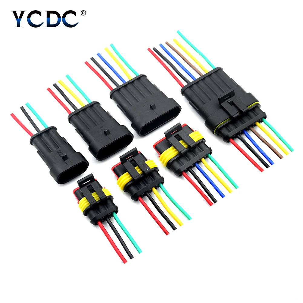 1set AMP 1/2/3/4/5/6 Pin Way Wire harness for Car Motorcycle Waterproof Electrical Auto Connector Male Female Car Plug Connector