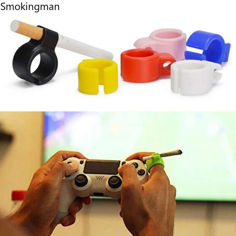 Silicone Smoker Finger Ring Hand Rack Cigarette Holder Smoking Accessories for Game Player Driver Hand Free