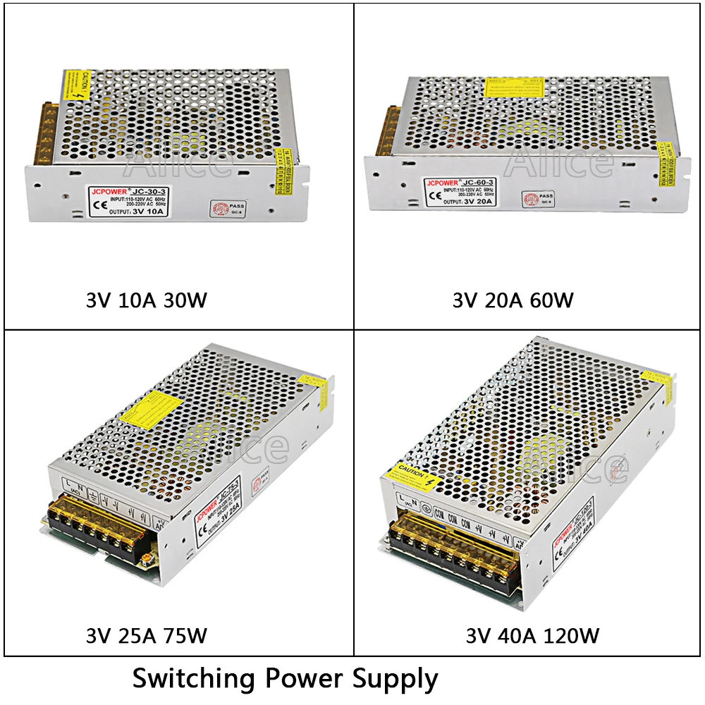 Regulated Switching Power Supply DC3V 10A/20A/25A/40A 180W Swich Driver Transformer AC110V 220V to DC 3v For LED Strip Light CNC