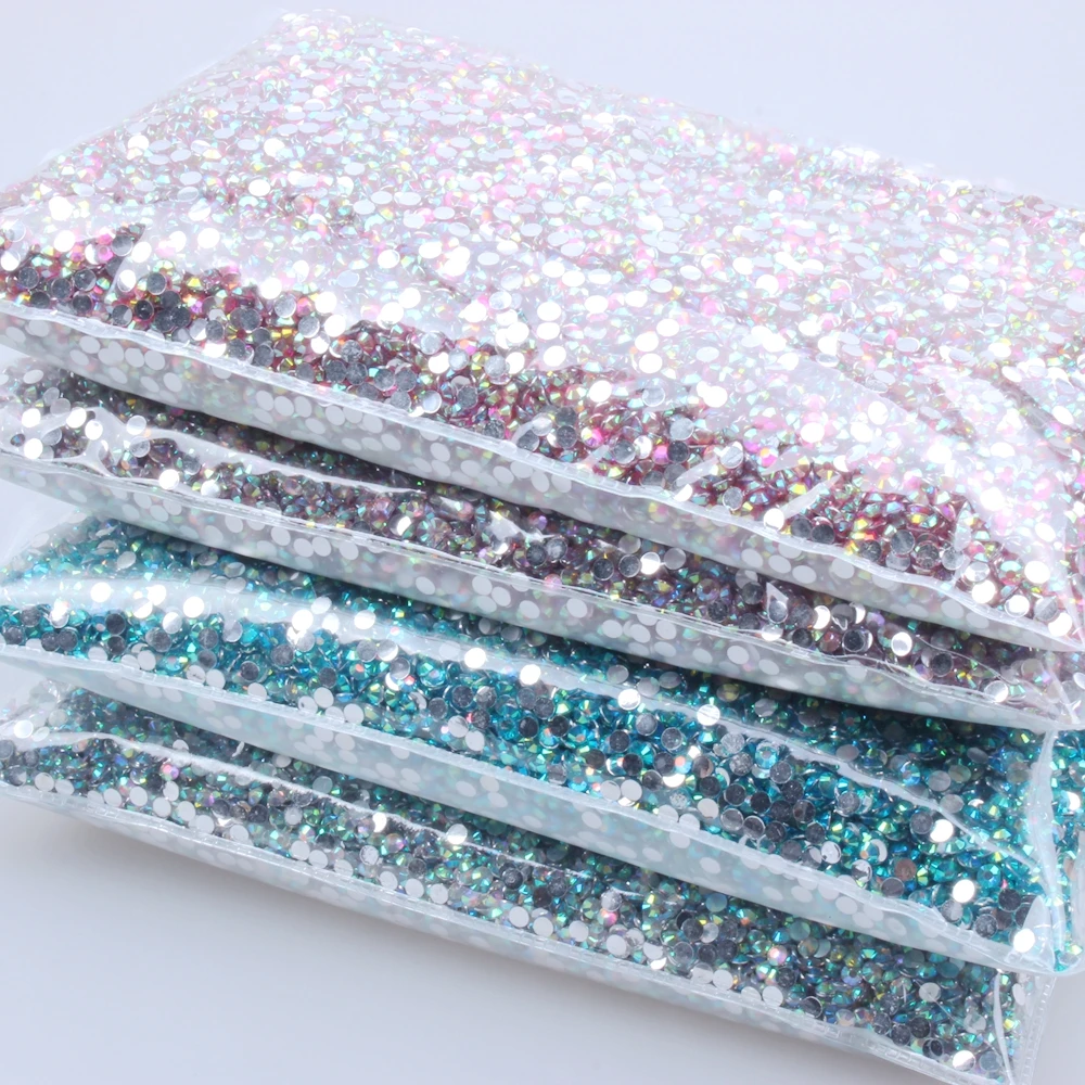 

New Normal AB Colors Resin Rhinestones 5mm 30000pcs Flatback Non Hotfix Giue On For Nails Art Decoration DIY 3D Jewelry Making
