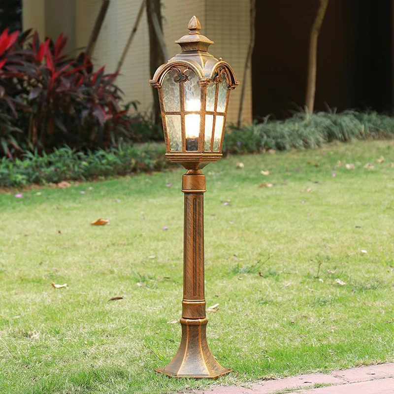 European Retro Outdoor Waterproof Aluminum Lawn Lamp Garden Lamp Villa Community Courtyard Lamp Outdoor Aisle Path Lawn Lamp