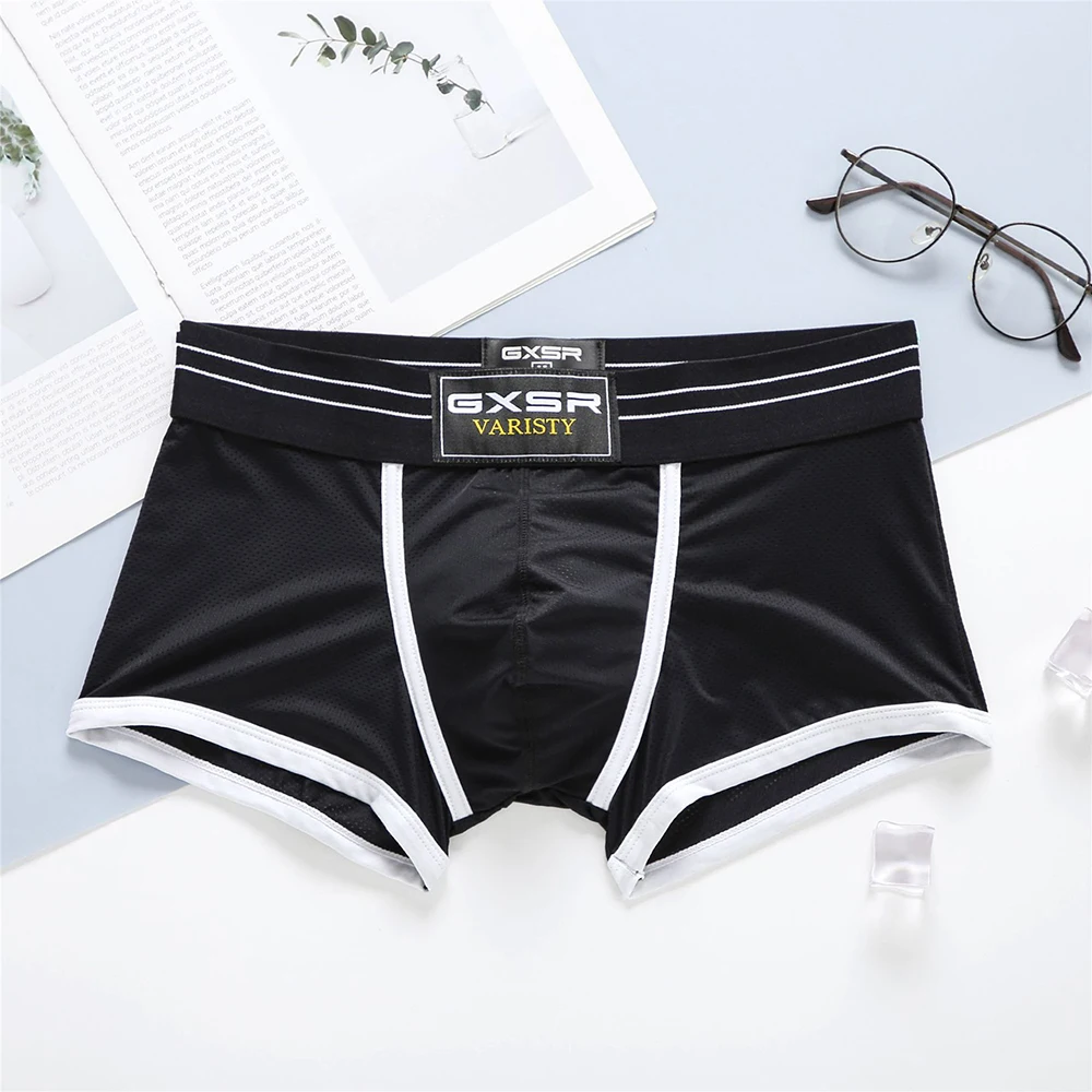 Brand Men\'s Underwear Antibacterial Sweat-Absorbent Comfortable Panties Low-Waist Sports Boxer Briefs Underpants For Male