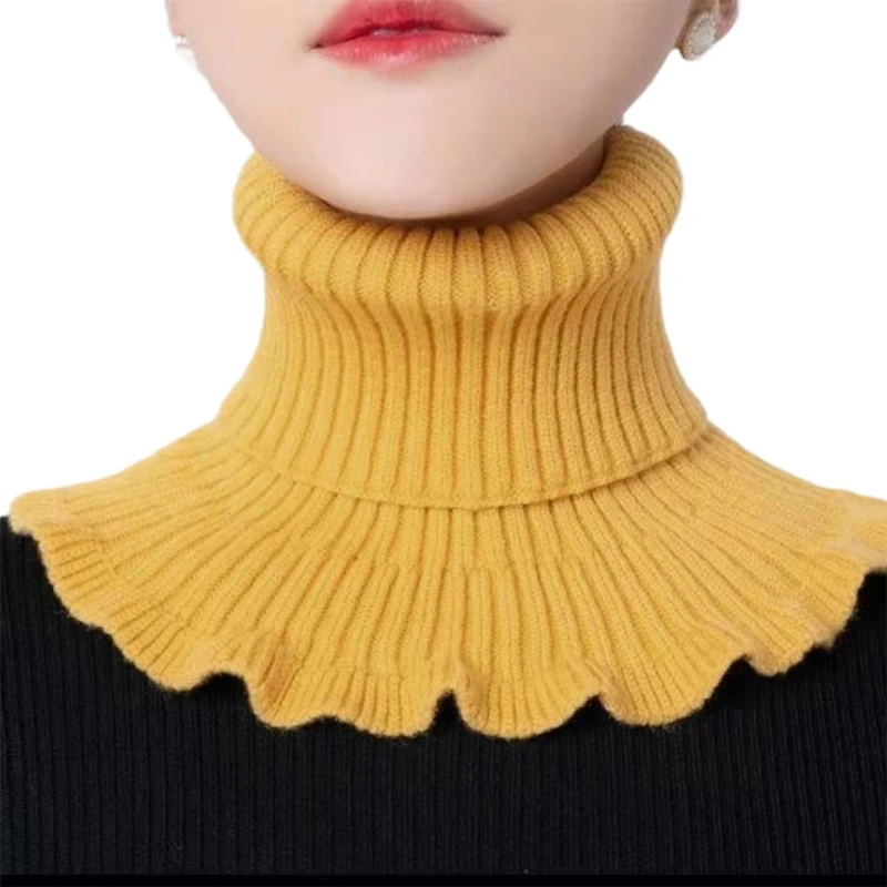 Women Turtleneck False Collar Knitted Fake Collar Detachable Neck Warmer