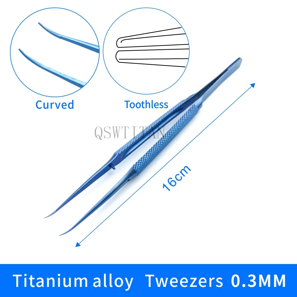 14/16CM tytanowe pęsety mikrochirurgiczne pęsety dentystyczne narzędzia do chirurgii okulistycznej