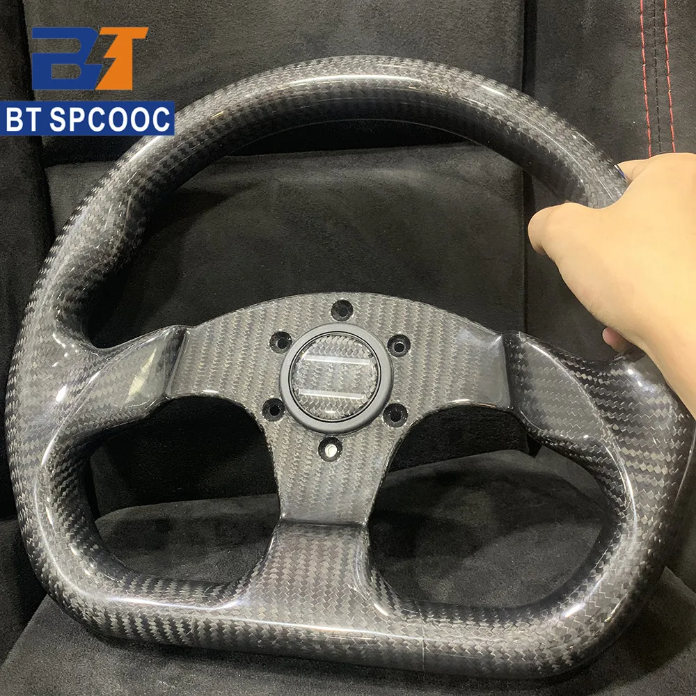 OM Carbon Fiber Car Steering Wheel 13 inch 330mm Racing Steering Wheel Sports Dimple Auto Steering Wheel Carbon 14 inch 350mm