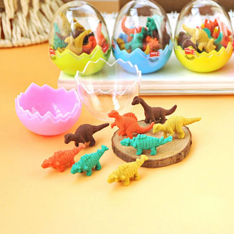 8x Funny Dinosaurs Egg Pencil Rubber Eraser Students Office Stationery Gift Toys