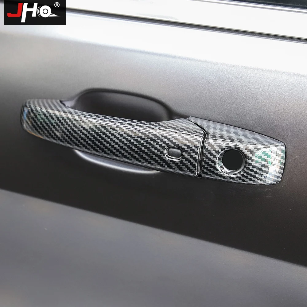 

JHO ABS Carbon Grain Car Door Handle Overlay Cover Trim For Jeep Grand Cherokee 2014-2021 2017 2016 2015 Limited WK2 2018 2020