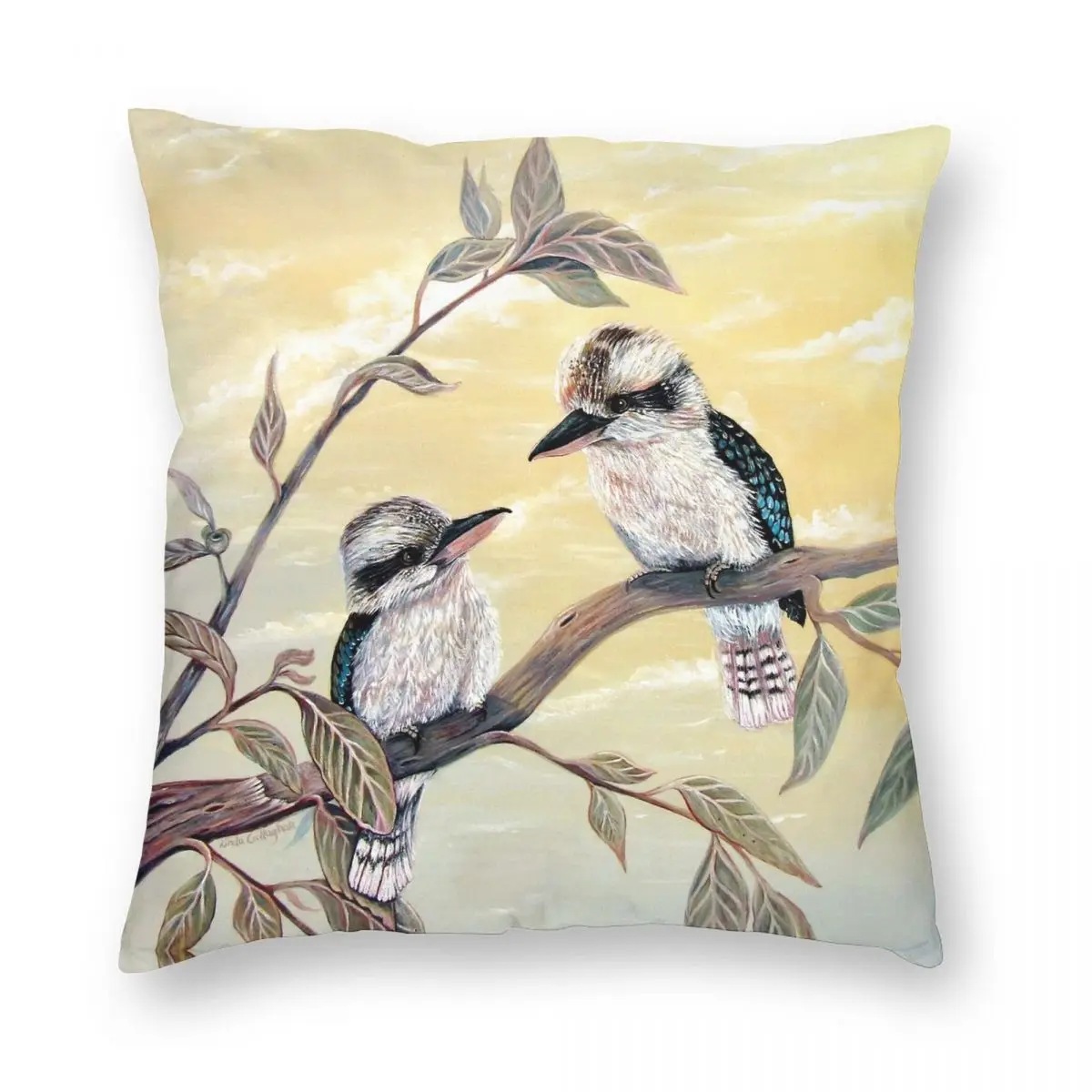 Kookaburra Magic Square Pillowcase Polyester Linen Velvet Printed Zip Decor Pillow Case Bed Cushion Cover