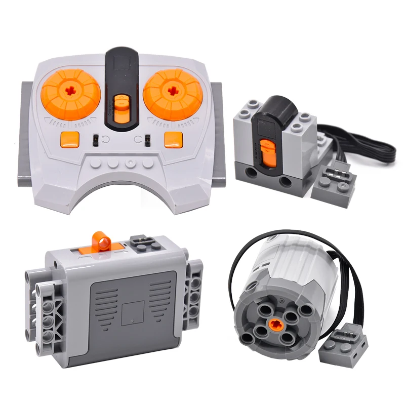 Power Functions Servo Train Car Motor Polarity Switch IR Speed Remote Control Receiver Battery Box Educational Kid Program Toys