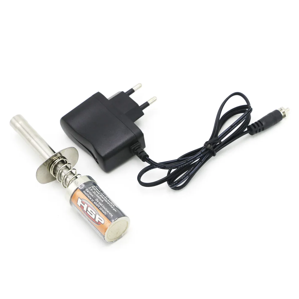 RC Nitro 1.2 V 1800Mah/ 3600Mah RECHARGEABLE GLOW PLUG starter Igniter AC Charger for Gas Nitro Engine Power 1/10 1/8 RC Car