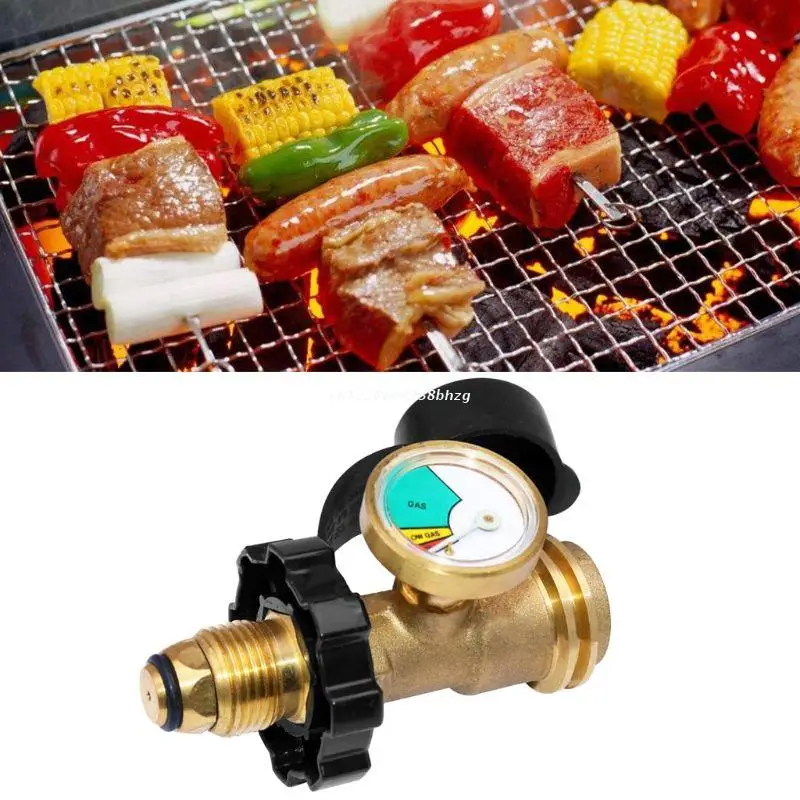 Universal BBQ Gas Propane Pressure Gauge Tank RV Pressure Gauge Level Indicator Adapter Leak Detector Gas Measurement Dropship