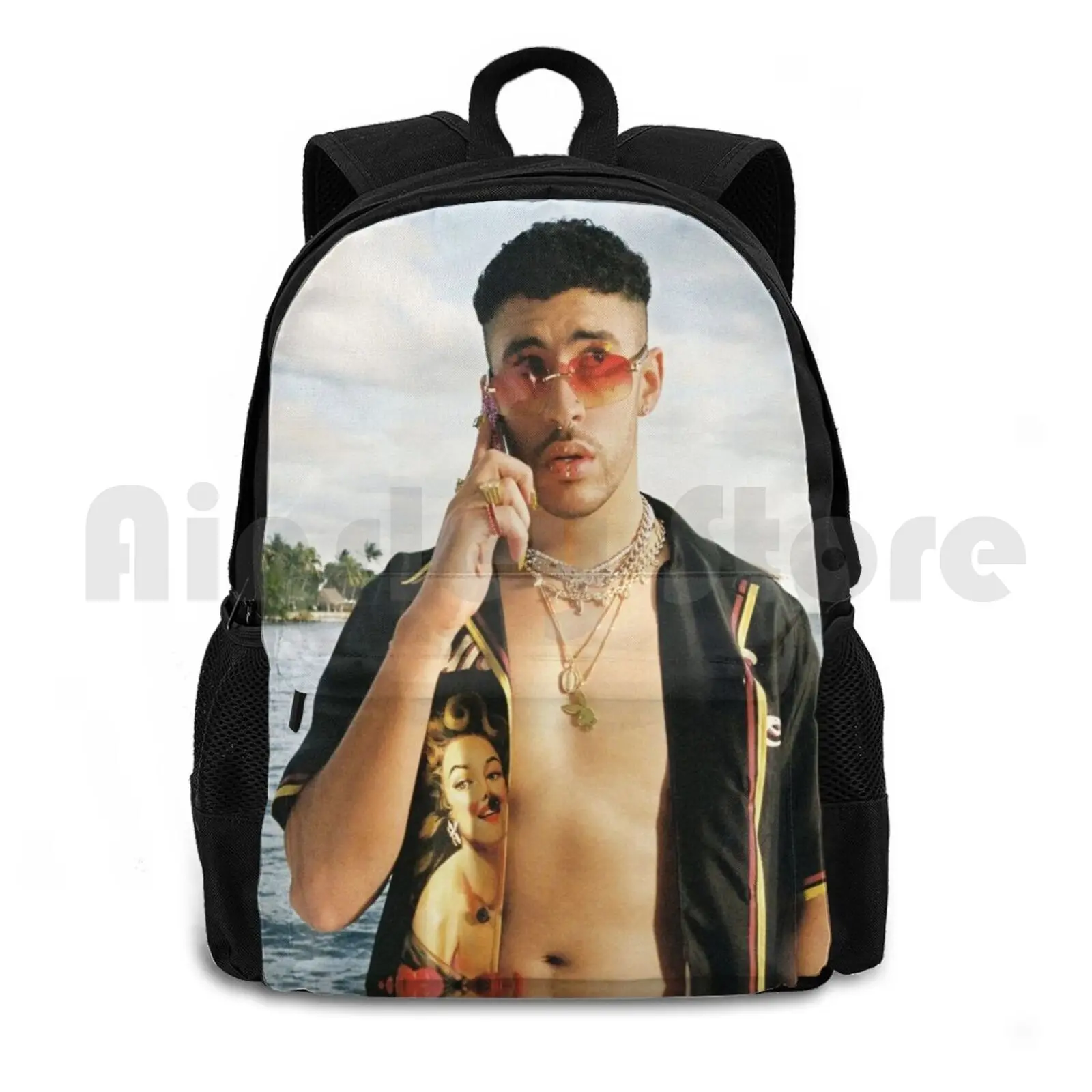 Bad Bunny 2020 Outdoor Hiking Backpack Riding Climbing Sports Bag Bad Bunny Reggaeton Puerto Rico Trap Latino Latinamerica