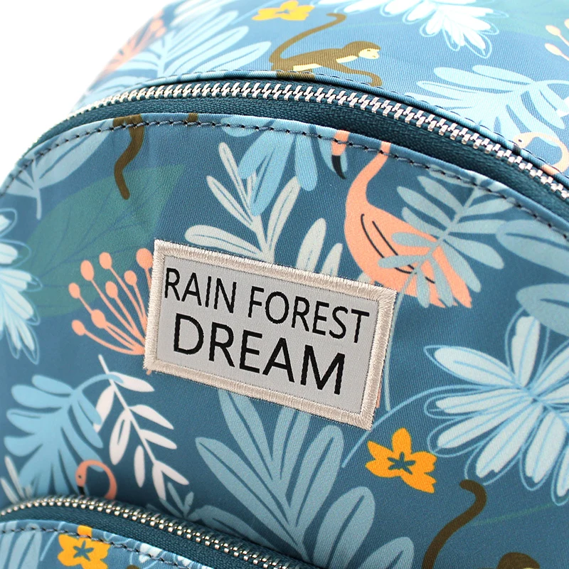 Flower Princess RAIN FOREST DREAM 2024 Summer Autumn Women\'s Backpack Small Fashion Nylon Fabric Travel Bag Female Backpacks