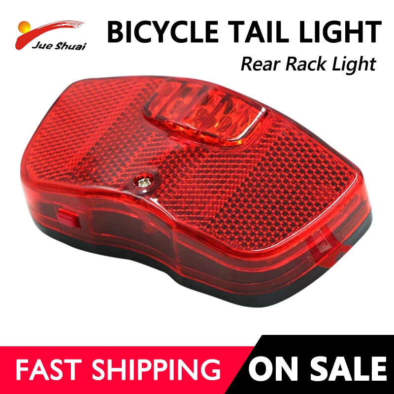 Bright Night Safe Rear Light for Bicycle AA Battery Power Supply Rack Carrier Taillight Red LED Lamp bike accessories cycling