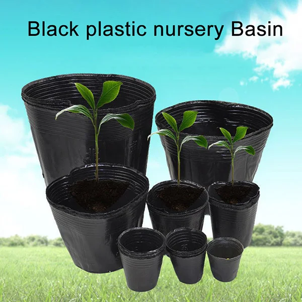 100pcs Plastic Nursery Pot Plant Seedling Pouch Holder Raising Bag Nutrition Pots Garden Supplies SEC88