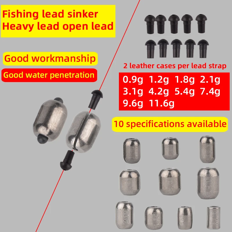 Open Bite Lead Set Lead Sinking Split Shots Fishing Sinkers Drop Biting Round Plumb Bob Auxiliary Fishing Tackle Quick Sinking