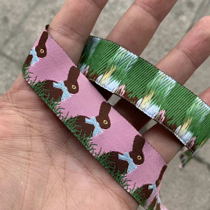 10YARD 7/8 And 5/8 Inch 22MM 16MM Little Pink Bunny Cartoon Ribbon