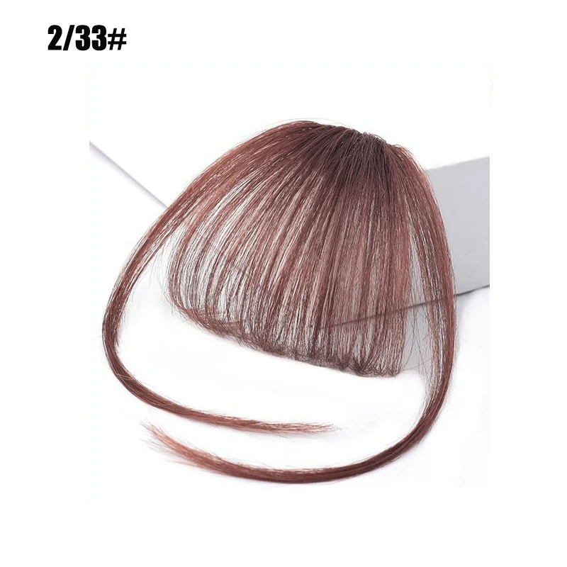 Clip In Air Bangs Thin Fake Fringes Natural Straigth Synthetic Neat Hair Bang Accessories For Girls Invisible Natural 4 Colors