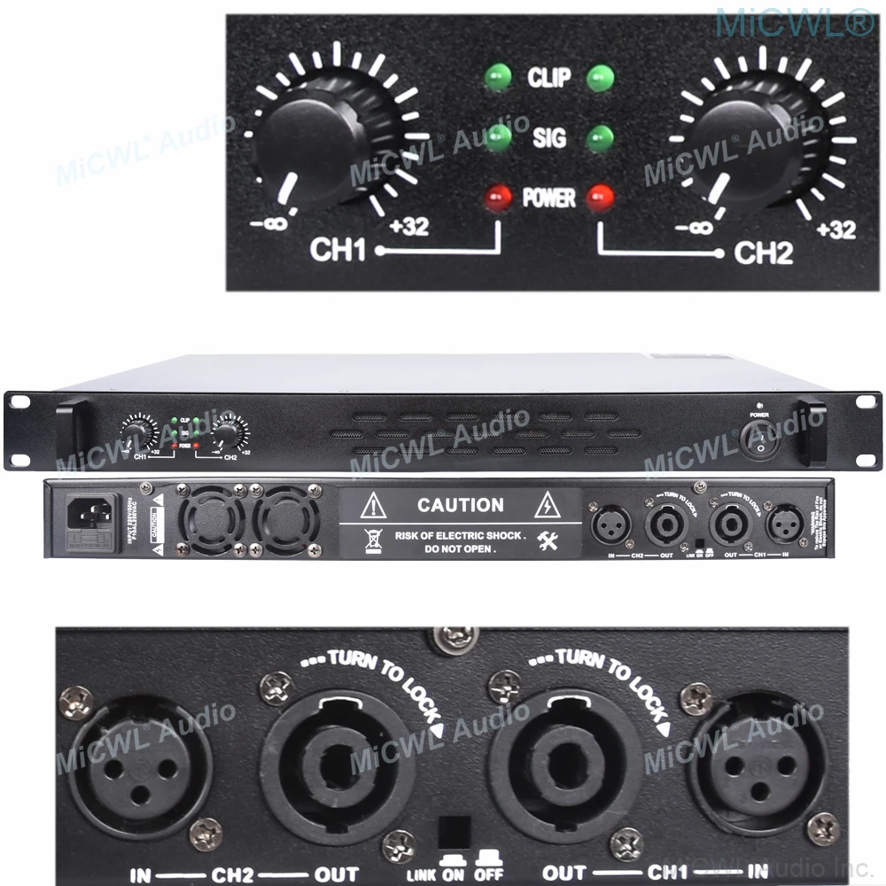 MICWL аудио 4-канальный 5200 Вт цифровой микрофонный усилитель высокой мощности 5200 Вт стерео усилитель MiCWL D6400 черный