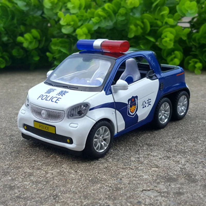 1:32 Smart Alloy Pickup Model Diecasts Metal Simulation Metal Police Toy Car Model Sound and Light Collection Childrens Toy Gift