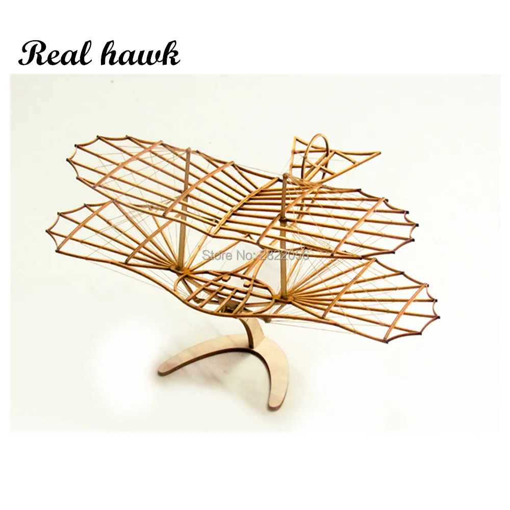 Real Hawk ELERC artigianato fai da te, kit di costruzione di arredamento in legno, regalo di natale, giocattoli da costruzione, aliante Lilienthal