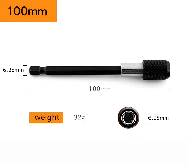 Citop 1/4 Inch Magnetic Electric Screwdriver Extension Bit Holder 60/100/150mm Quick Release Screwdriver Holder Extension Bar