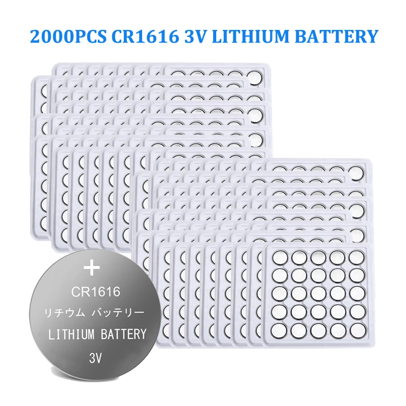 2000pcs Brand New 10PCS Cr1616 Coin Cell Button 3 V Batteries BR1616 ECR1616 For Auto Remote Control Electric Remote Control