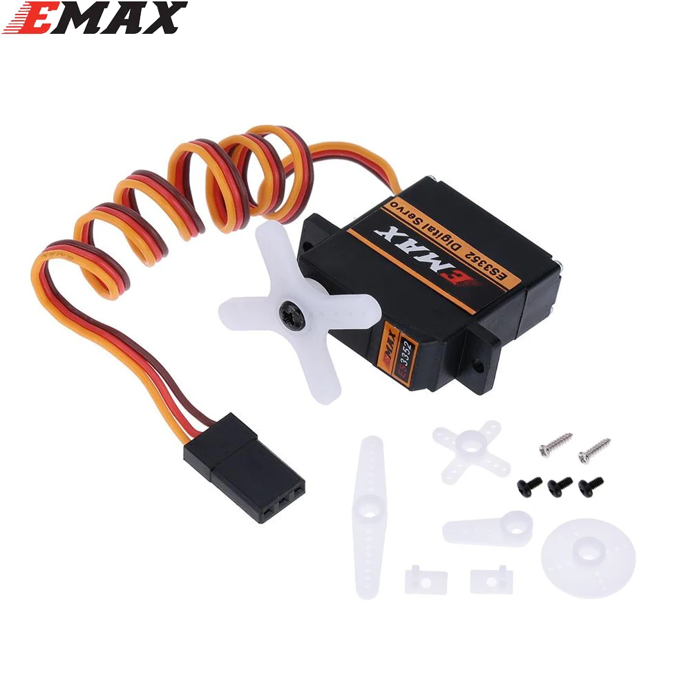 4 ชิ้น/ล็อต Emax ES3301 ES3351 ES3302 ES3352 9 มม.4.8 V-6 V Analog/ดิจิตอล Servo เกียร์โลหะสําหรับ RC Glider Rc เครื่องบิน Rc Drone