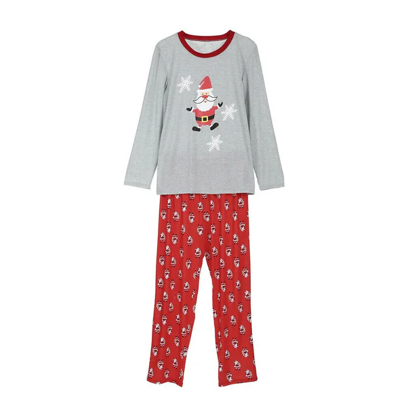 Christmas Family Matching Pajamas Set Men Women Kids Sleepwear Nightwear Santa Claus Top+Bottoms Cotton Outfit Set Plus Size