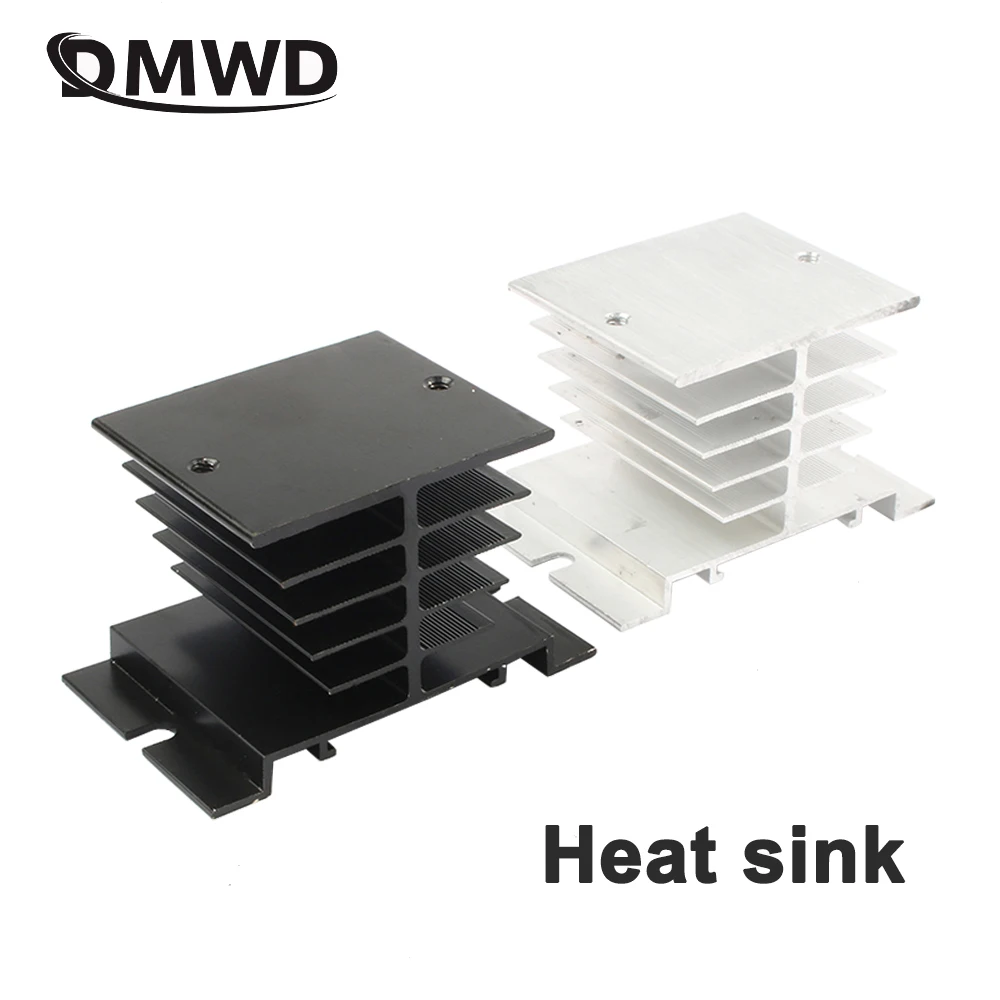 Single Phase Solid State Relay SSR Aluminum Heat Sink Dissipation Radiator suitable for 10A-40A relay black