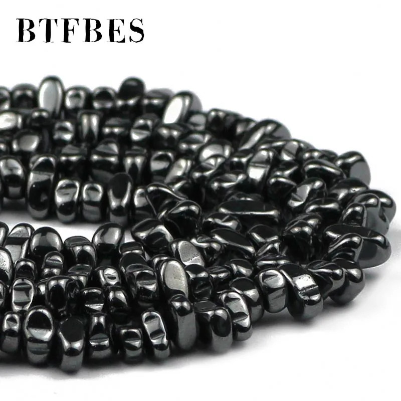 BTFBES Natural Hematite Stone Irregular Gravel beads 40cm Beads   For Jewelry Making Diy Necklace Bracelet Minerals 4-10MM