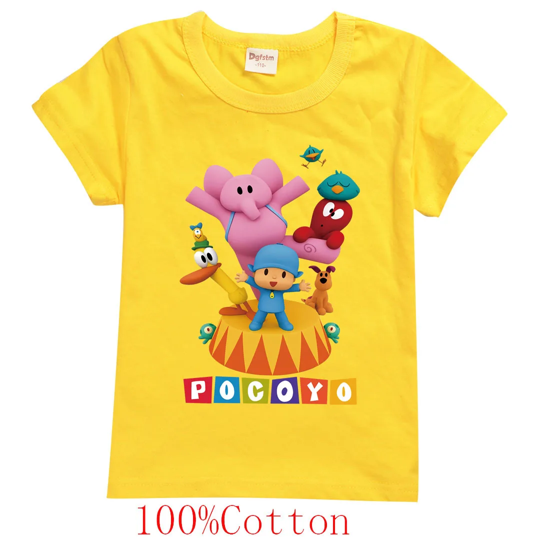 POCOYOE T Shirt Kids Summer Tops Children Funny Shirt Short Sleeve Girls Clothes Cotton Kawaii Tee Toddler Boys T-shirts 2-14Y