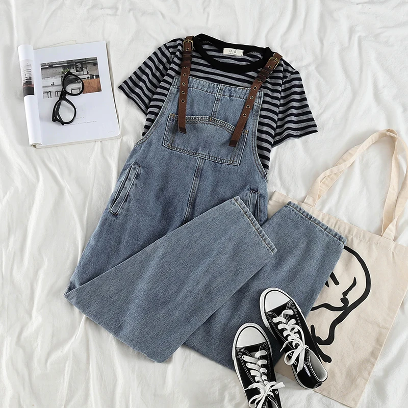 Fashion Women Jumpsuit Jeans Suspenders Denim Trousers 2021 New Female Loose Casual Jean Pants Overalls S-XL