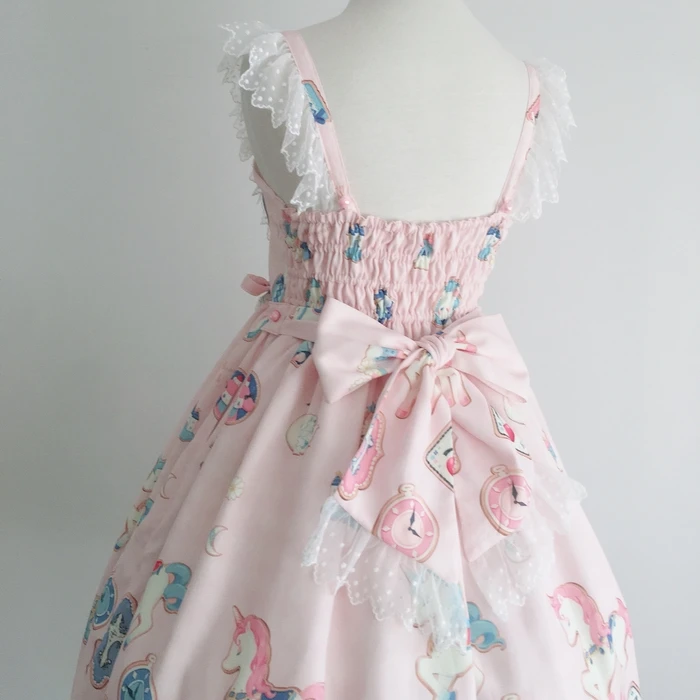 Prinzessin viktorianischen kleid kawaii mädchen täglichen loli cos süße lolita strap kleid vintage falbala bowknot nette druck hohe taille