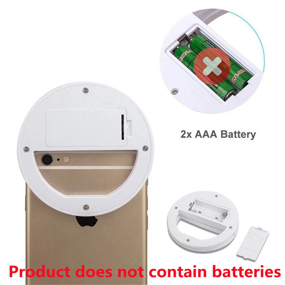 Roreta Mới Flash Vòng LED Selfie Đèn Di Động Điện Thoại Đèn LED Selfie Đèn Dạ Quang Vòng Kẹp Cho Điện Thoại Thông Minh Sống