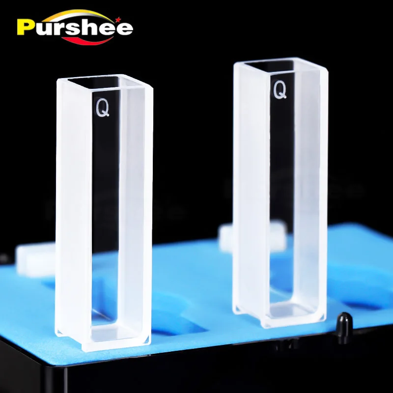 2 PCS quartz cuvette cells with lid 10mm path length JGS1  for spectrophotometer  lab