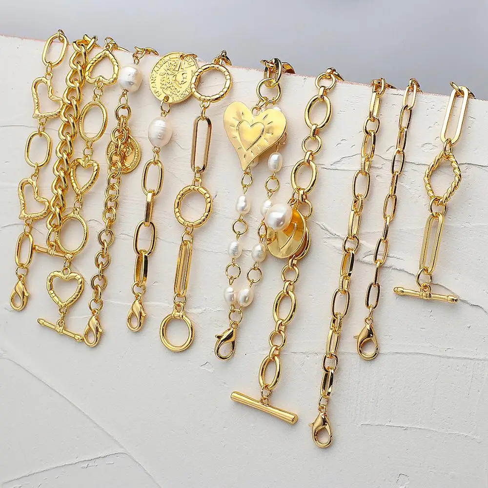 Gold Color Chain Bracelets for Women Metal Geometric Chain Statement Bracelets Fashion Accessories