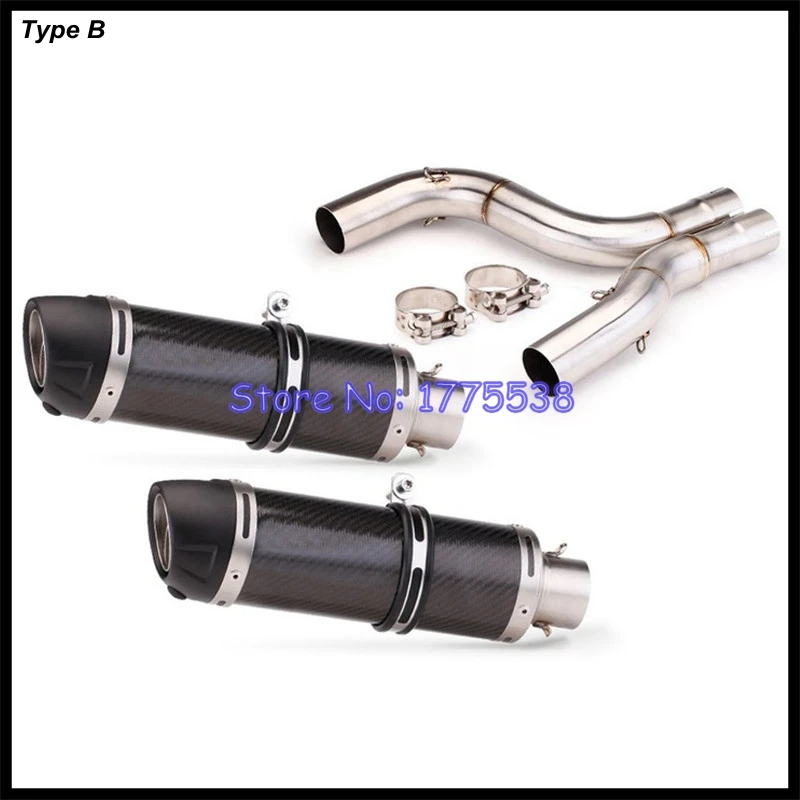 For KTM 990 Adventure 2006-2012 Motorcycle Exhaust System Middle Link Pipe with Carbon Fiber Muffler Pipe Escape for KTM 990 ADV