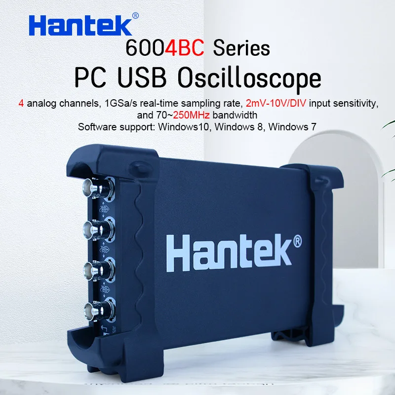 Hantek USB do komputera oscyloskop zestaw 4 kanał 70MHz 100MHz 200MHz 250MHz kanały analogowe 1GSa/s PC oscyloskop wsparcie Winows 7/8/10